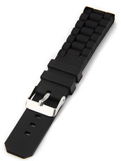 Unisex silikonový černý řemínek k hodinkám SC-02A