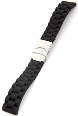 Unisex silikonový černý řemínek k hodinkám SC-03A