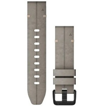Kožený řemínek Garmin 20mm (pro Garmin Fenix 8/7S/6S (43mm), aj.), šedý, QuickFit, 010-12876-00