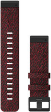 Garmin Řemínek pro fenix6 - QuickFit 22, nylonový, červený, černá přezka