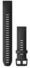 Garmin Řemínek pro fenix6S - QuickFit 20, silikonový, černý, dlouhý, černá přezka