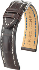 Hnědý kožený řemínek Hirsch Capitano L 05007019-2 (Aligátoří kůže)