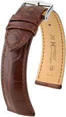 Hnědý kožený řemínek Hirsch Genuine Alligator L10220719-2 (Aligátoří kůže)