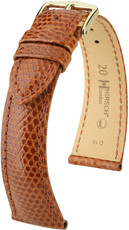 Kožený řemínek Hirsch London M 04366170-1, hnědý, ještěrčí kůže, délka M, Quick Release