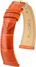 Kožený řemínek Hirsch London L 04307077-1, oranžový, aligátoří kůže, délka L, Quick Release