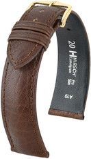 Tmavě hnědý kožený řemínek Hirsch Camelgrain M 01009115-1 (Teletina)