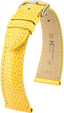 Kožený řemínek Hirsch London M 04366172-1, žlutý, ještěrčí kůže, délka M, Quick Release