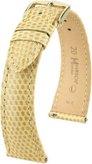 Kožený řemínek Hirsch London M 04266190-1, béžový, ještěrčí kůže, délka M, Quick Release