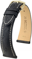 Černý kožený řemínek Hirsch Massai Ostrich L 04262051-1 (Pštrosí kůže) Hirsch Selection