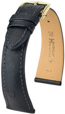 Kožený řemínek Hirsch Massai Ostrich M 04262150-1, černý, pštrosí kůže, délka M, Quick Release