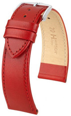 Kožený řemínek Hirsch Osiris M 03475120-2, červený, teletina, délka M, Quick Release