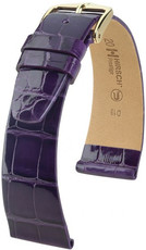Kožený řemínek Hirsch Prestige M 02207184-1, fialový, aligátoří kůže, délka M, Quick Release
