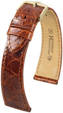 Hnědý kožený řemínek Hirsch Genuine Croco L 01808070-1 (Krokodýlí kůže)