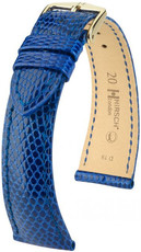 Kožený řemínek Hirsch London L 04266085-1, modrý, ještěrčí kůže, délka L, Quick Release