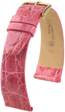 Kožený řemínek Hirsch Prestige L 02207024-1, růžový, aligátoří kůže, délka L, Quick Release