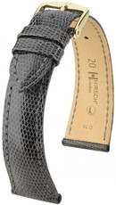 Kožený řemínek Hirsch London M 04266130-1, šedý, ještěrčí kůže, délka M, Quick Release