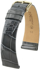 Šedý kožený řemínek Hirsch Prestige L 02207030-1 (Aligátoří kůže) Hirsch Selection