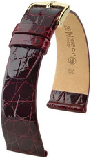 Kožený řemínek Hirsch Prestige L 02208060-1, červený, krokodýlí kůže, délka L, Quick Release