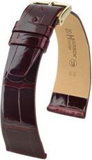 Kožený řemínek Hirsch Prestige M 02207160-1, červený, aligátoří kůže, délka M, Quick Release