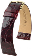 Kožený řemínek Hirsch Prestige M 02208160-1, červený, krokodýlí kůže, délka M, Quick Release