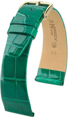 Kožený řemínek Hirsch Prestige L 02207040-1, zelený, aligátoří kůže, délka L, Quick Release