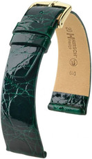 Kožený řemínek Hirsch Prestige M 02208140-1, zelený, krokodýlí kůže, délka M, Quick Release