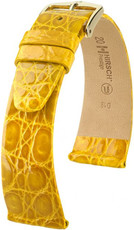 Kožený řemínek Hirsch Prestige M 02208172-1, žlutý, krokodýlí kůže, délka M, Quick Release