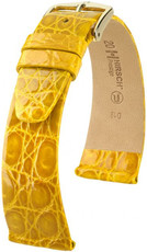 Kožený řemínek Hirsch Prestige M 02308172-1, žlutý, krokodýlí kůže, délka M, Quick Release