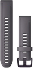 Garmin Řemínek QuickFit 20, silikonový, šedivý, černá přezka