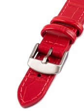 Unisex kožený červený řemínek k hodinkám W-140-E