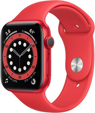 Apple Watch Series 6 GPS, 40mm, pouzdro z červeného hliníku s červeným sportovním řemínkem