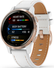 Garmin Venu 2S Rose Gold/White Leather Band