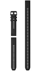 Řemínek Garmin QuickFit 20mm, silikonový, černý, černá přezka (Fenix 7S/6S/5S) sada 3 kusů