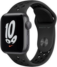 Apple Watch Nike SE GPS, 40mm, pouzdro z vesmírně šedého hliníku s antracitovým / černým sportovním řemínkem