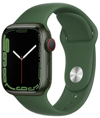 Apple Watch Series 7 GPS + Cellular, 41mm pouzdro ze zeleného hliníku s listově zeleným sportovním řemínkem