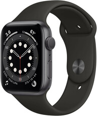 Apple Watch Series 6 GPS, 40mm, pouzdro z vesmírně šedého hliníku s černým sportovním řemínkem (II. Jakost)