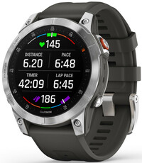 Garmin Epix 2 PRO Glass, Silver / Gray Silicone Band