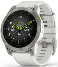 Garmin Epix 2 PRO Sapphire, Titan / White Silicone Band