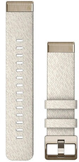 Řemínek Garmin QuickFit 20mm, nylonový, krémový, zlatá přezka (Fenix 7S/6S/5S)