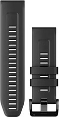 Řemínek Garmin QuickFit 26mm, silikonový, černý, černá přezka (Fenix 7X/6X/5X, Tactix aj.)