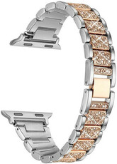 Kovotah pro Apple Watch, kovový, stříbrný/rosegold (pouzdra 38/40/41mm)