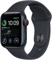 Apple Watch SE (2022) GPS + Cellular, 44mm Pouzdro z temně inkoustového hliníku, sportovní řemínek