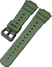 Řemínek pro Casio G-Shock, silikonový, zelený, černá přezka (pro modely GA-2100/GA-2110, DW-5600, GW-6900)
