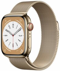 Apple Watch Series 8, GPS + Cellular, 41mm Pouzdro ze zlaté nerezové oceli, milánský tah