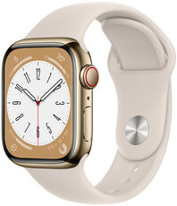 Apple Watch Series 8, GPS + Cellular, 41mm Pouzdro ze zlaté nerezové oceli, sportovní řemínek