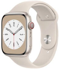 Apple Watch Series 8, GPS + Cellular, 45mm Pouzdro z hvězdně bílého hliníku, sportovní řemínek
