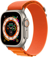 Apple Watch Ultra, GPS + Cellular, 49mm s oranžovým řemínkem "Alpine loop" (L)