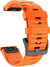Řemínek QuickFit 26mm, silikonový, oranžový, tmavá přezka (Garmin Fenix 7X/6X/5X, Tactix aj.)