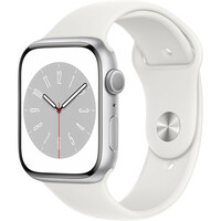 Apple Watch Series 8, GPS, 45mm Pouzdro ze stříbrného hliníku, sportovní řemínek