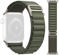 Řemínek pro Apple Watch, textilní, zelený (pro pouzdra 42/44/45/49mm)